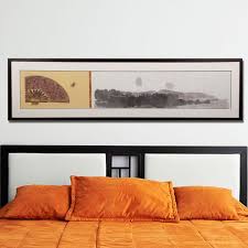 善行一品新中式掛畫臥室牀頭掛畫裝飾畫現代簡約壁畫水墨畫扇子畫 painting art flat screen