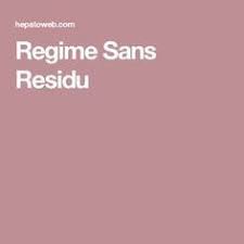 Regime Sans Residu Regime Sans Residu Regime Menu Regime