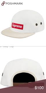 Sold Supreme Ss19 2 Tone Camp White Cap White Caps Leather Straps Supreme Accessories