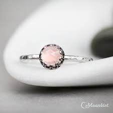 Dainty Ring Sterling Silver Ring Pink Promise Ring For Her Pink Stone Ring Pink Stacking Ring Pink Silver Ring For Women Pink Stone Rings Rings Pink Ring