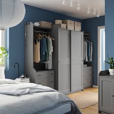 hauga wardrobe combination gray ikea in 2021 ikea wardrobe wardrobe shelving ikea
