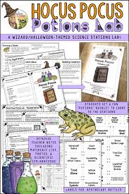 A Middle School Chemistry Based Potion Stations Lab Lets Students Be Wizards For A Da Halloween Science Physical Science Middle School Middle School Science