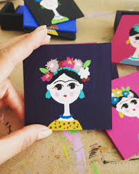 Frida Bardak Altliklari Ahsap Boyama Kursu Perili Atolyede Karsiyaka Izmir Bardak Altliklari Bardak Atelier
