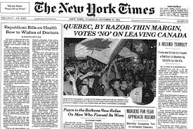 On september 11, 2001, 19 militants associated with the islamic extremist group al qaeda hijacked four airplanes as millions watched the events unfolding in new york, american airlines flight 77 circled over the new york times september 11: New York Times Otd On Twitter The Front Page Otd In 1995 Quebec Votes No In Independence Referendum Nytimes