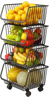 Pin By Jan Hillburn On Organization Stackable Baskets Metal Storage Bins Fruit And Vegetable Storage
