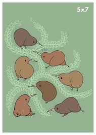 Kiwi Art Print Available In 5x7 And 8x10 Sizes Etsy Cute Drawings Art Animal Drawings