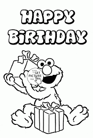 Happy Birthday With Elmo Coloring Page For Kids Holiday Coloring Pages Prin Birthday Coloring Pages Sesame Street Coloring Pages Happy Birthday Coloring Pages
