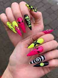 Pin By Skylar Beavis On Nails Rave Nails Goth Nails Punk Nails