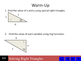 Jun 26, 2020 · choose the proper type of special right triangle. Warm Up Find The Value Of X And Y Using Special Right Triangles Y X Ppt Download