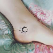 Sun Moon And Stars Sun Tattoo Small Moon Star Tattoo Cute Ankle Tattoos