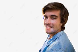 Potret Pria Tersenyum Di Tempat Kerja Meja Bisnis Kantor, Meja, Elektronik,  Duduk PNG Transparan dan Clipart untuk Unduhan Gratis