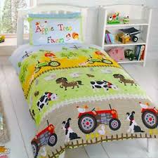 La housse de couette pour lit d'enfant permet d'apporter une touche déco à la chambre d'enfant. Apple Tree Farm Simple Housse Couette Ensemble De Literie Enfants Animaux Tracteur Ebay