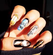 Korean nails cute acrylic nails acrylic nail designs army nails. Bts Nail Art Fake Love Mv Inspired Gothic Nails Nail Stickers Nails