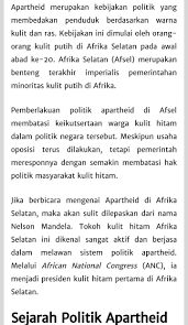 Jelaskan Yang Dimaksud Dengan Politik Apartheid Sehingga Menjadi Kebijakan Politik Pemerintahan Brainly Co Id