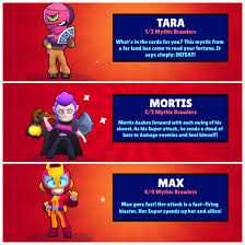 Welcome to the brawl stars wiki, the home of all things brawl stars! The Brawler Unlock Screen Difference Over A Period Of Time For The Mythics Tara During Beta Mortis Slightly Before Global I Got Him The Day Leon Was Released And Max A Week