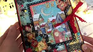 The text on the card reads; Christmas Pop Up Card With Stamperia Make A Wish And Patchwork Collections Youtube