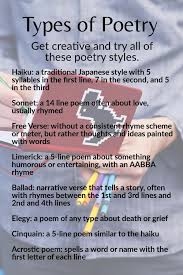 8 Types Of Poetry Poetry Lessons Poetry Types Of Poems