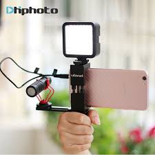 Https Topproductking Myshopify Com Products Handheld Phone Vlogging Video Stabilizer Set With Boya By Mm1 Microphone Led Phone Tripod Vlogging Video Lighting