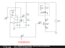 The 555 timer delay before turn on circuit we will build is shown below. Mosfet Led Strip Switching With 3 3v Control Using 555 Timer Circuitlab