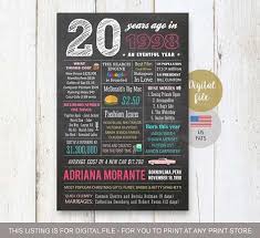 Turning 20 isn't exactly the most exciting year. 20th Birthday Gift Idea Personalized 20th Birthday Gift For Sister Daughter Her Girl Birthday Gift For Him 40th Birthday Gifts Birthday Gifts For Best Friend