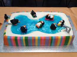 Penguin Party Time Cake And Cupcake Ideas Penguin Cakes Pool Cake Cool Birthday Cakes