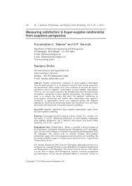 An affordable air conditioning brand with environment friendly technology must be your only choice when you are in need of air conditioner replacement or or a new ac unit installation. Pdf Measuring Satisfaction In Buyer Supplier Relationship From Suppliers Perspective
