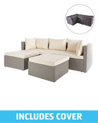 Get set for rattan corner sofa at argos. Cream Grey Rattan Sofa With Cover Aldi Uk