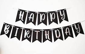 Black Silver Birthday Banner Girl Boy Birthday Decoration Etsy Boy Birthday Decorations Birthday Decorations Kids Birthday Banner