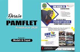 Mungkin hanya terdiri dari satu lembar yang dicetak di kedua permukaannya. Desain Pamflet Pendaftaran Siswa Baru 2020 Tutoriduan Com
