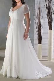Free Shipping 147 23 Piece Buy Wholesale V Neck Sheer Short Sleeve Chapel Plus Size Wedding Dresses With Sleeves Casual Wedding Dress Plus Size Wedding Gowns