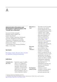 Pdf Administrative Discretion And Development Administration Pet Turned Into A Monster