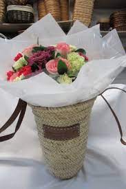 Check out our french flower basket selection for the very best in unique or custom, handmade pieces from our party décor shops. Woven French Market Basket With Bouquet Of Flowers