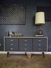 Vintage Ground Mid Century Two Tone Dresser Buffet Cre Modern Furniture Living Room Mid Century Modern Living Room Furniture Mid Century Living Room Decor
