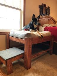 Large Dog Bed With Step Or Ramp Wood Raised Dog Bed Elevated Etsy Elevated Dog Bed Raised Dog Beds Wood Dog Bed