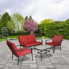 3 pcs outdoor furniture set chair table patio garden wicker rattan seat setting. Mainstays Red Patio Garden Furniture Sets For Sale In Stock Ebay