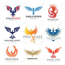 Phoenix abstract logo and business card template. Eagle And Bird Logo Set Phoenix Logo Collection Royalty Free Cliparts Vectors And Stock Illustration Image 77308236