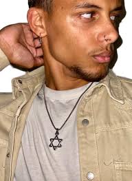 Mens Silver Star of David Pendant Necklace