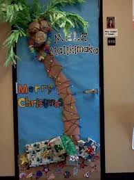 Mele Kalikimaka Palm Tree Door Holiday Door Decorations Christmas Classroom Door Christmas Classroom