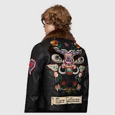 Bomber Jacket With Embroidery Gucci Men S Bombers Leather Leather Jacket Men Style Jackets Men Fashion Leather Jacket Men