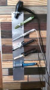 Salon Tool Holder Diy Salon Tool Organizer Leftover Boards And 20 At Home Dep Chryssa Beauty Home Hair Salons Home Beauty Salon Salon Decor