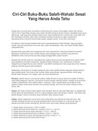 Tidak ada bidah yang baik atau bidah hasanah. Ciri Ciri Buku Salafi Wahabi Sesat Yang Harus Diketahui