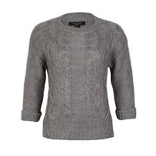 Womens kinross cashmere floral intarsia 3 4 sleeve cashmere sweater blue an intrarsia floral sweater features 3 4 sleeves and a cropped silhouette in ultra soft cashmere for trendy style. Womens Amara Reya Buttercup Ladies 3 4 Sleeve Cable Knit Jumper Top Size 8 16 Ebay