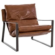 David Modern Classic Dark Brown Leather Black Metal Arm Chair In 2020 Metal Armchair Sling Chair Leather Chair