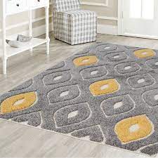 Darwin Platinum Shag Gray Yellow Area Rug Area Rugs Yellow Area Rugs Rugs