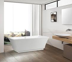 Quick connect freestanding tub drain (optional) Vanity Art 59 Inch Freestanding Acrylic Bathtub Modern Stand Alone Soaking Tub With Chrome Finish Upc Certified Slotted Overflow Pop Up Drain Va6817 S Buy Online In Angola At Angola Desertcart Com Productid
