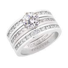 Diamonisse Today Tomorrow Forever Ring Set The Danbury Mint Forever Rings Rings Stackable Ring Sets