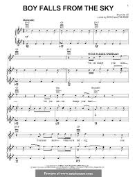 Boy Falls From The Sky By U2 Falling From The Sky Sheet Music Boys