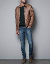 Kunstlederjacke Jacken Herren Zara Deutschland Mensoutfits Mens Outfits Mens Fashion Casual Brown Leather Bomber Jacket