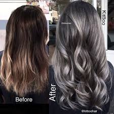 For clients who don't want the 'get it all gone' coverage of full regrowth application, adding highlights or lowlights can be a flattering way of blending grays away. Silver Gray Highlights On Brown Hair Novocom Top