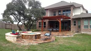 Fire pit under covered patio. Cedar Park Tx Outdoor Fire Pits Austin Decks Pergolas Covered Patios Porches More